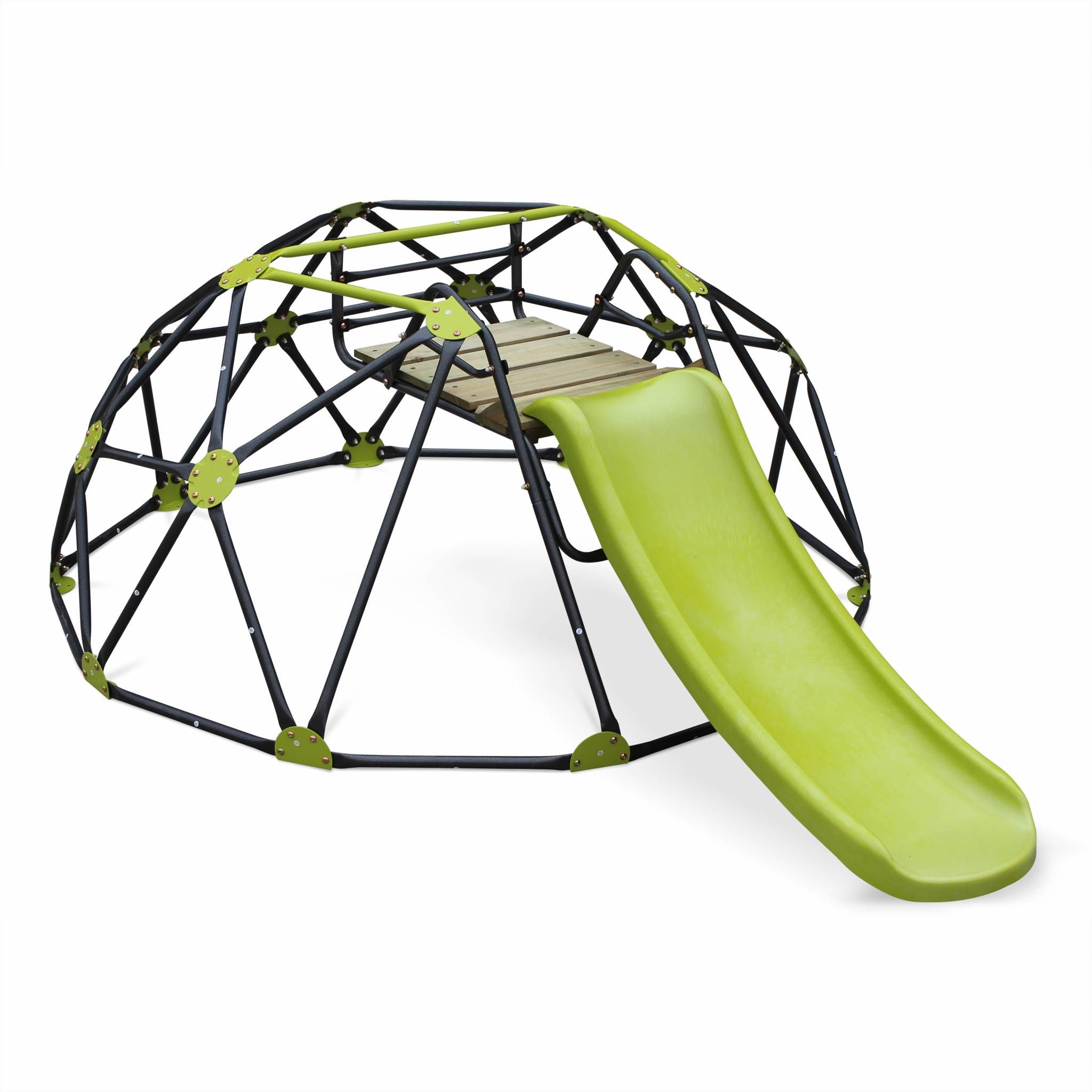 Aire de jeux, Dome d'escalade Albe avec tobbogan, Cage à écureuil, station de jeux extérieure