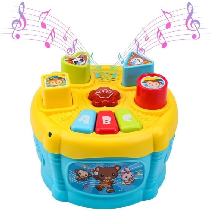 Cube D'Activité 6 En 1 Montessori - Jouet Bois Bébé 2-4 Ans - Motricité, Formes, Couleurs - Cadeau