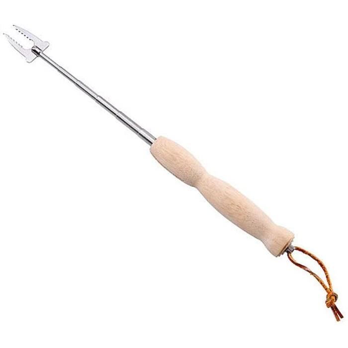 Brochettes Manche Bois 8 Brochettes Réutilisables En Inox - 40 Cm, Manche Bois - Barbecue, Jardin, Camping Accessoire Grillade - 8