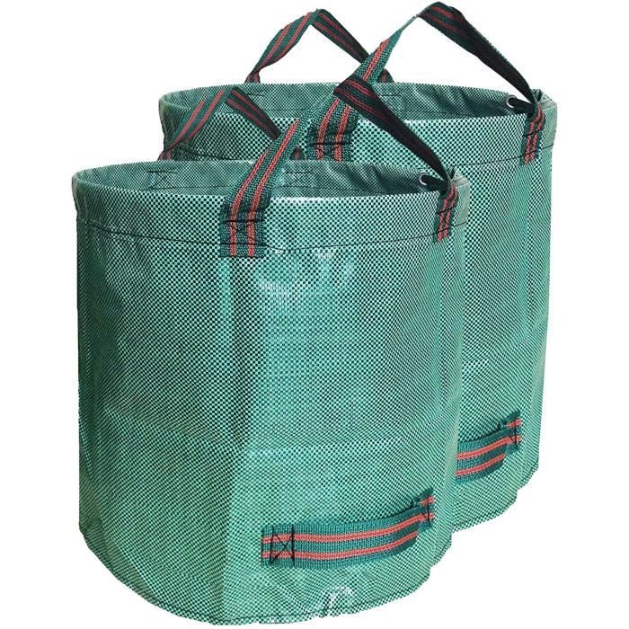 Lot de 2 sacs à déchets de jardin - 272 l - Sacs à déchets de jardin - Sacs  à déchets verts en polypropylène robuste (PP) A96