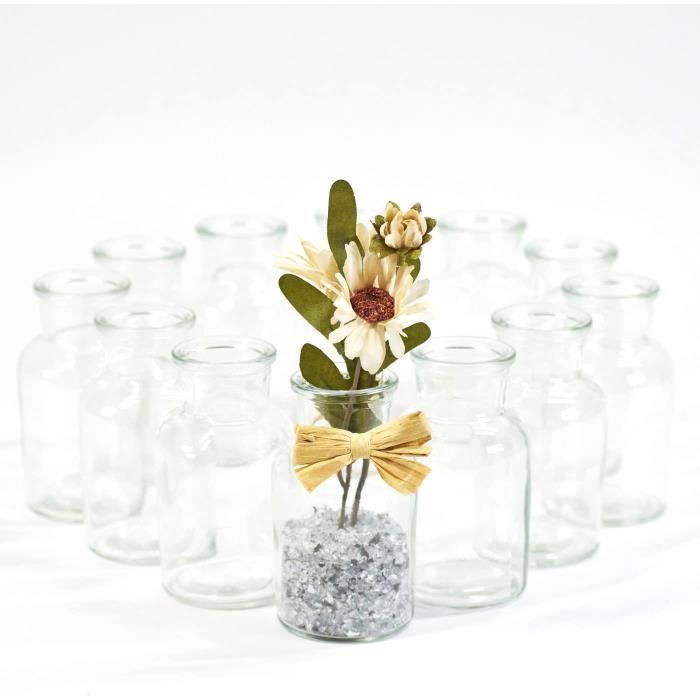 ClearBottle 125 Lot De 12 Vases Ronds En Verre Petits Vases