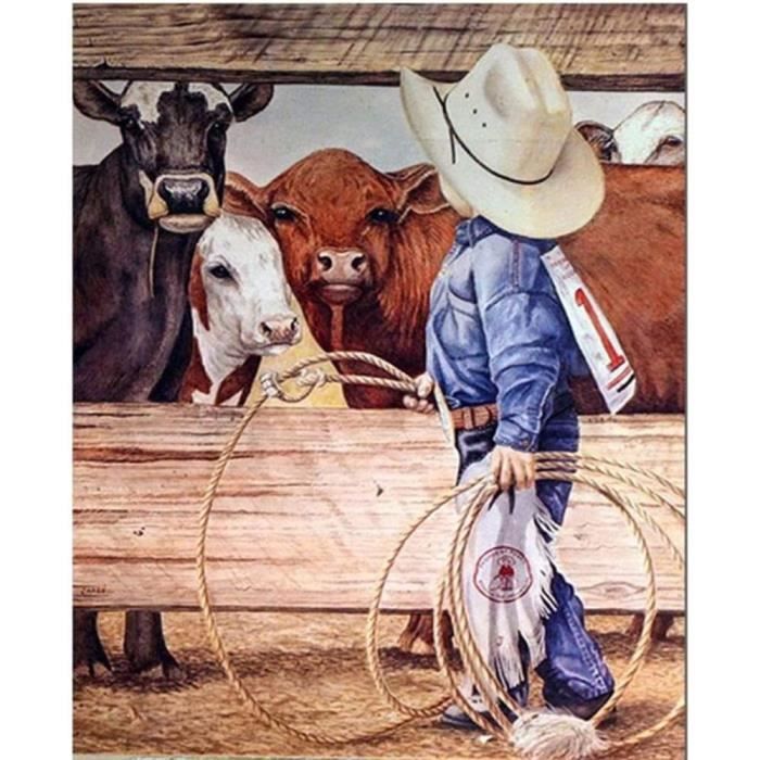 Kit Peinture Diamant Vache Des Highlands 30.5x30.5 Cm - Art Thérapie Pour Adultes, Décoration Murale Brillante Et Relaxante