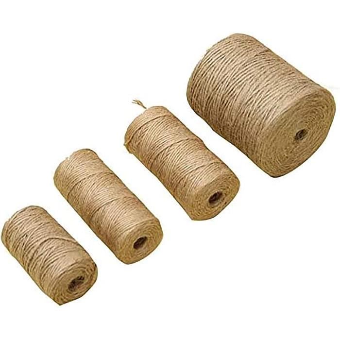 Ficelle De Jute Naturelle 3mm X 100 Mètres - Pour Emballage Cadeau, Décoration, Jardinage, Mariage Rustique, Projets DIY