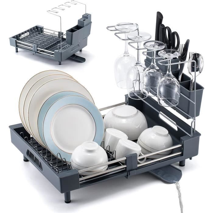 Égouttoir à Vaisselle Pliable 2 Couches - Égouttoir à Vaisselle Avec égouttoir