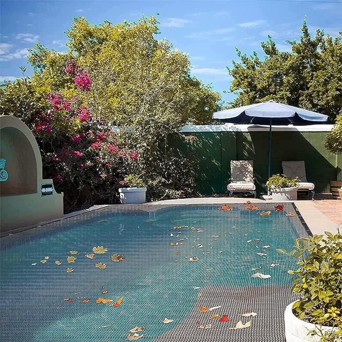 Filet De Protection Pour Piscine 5x6 M - Anti-Feuilles, Polyéthylène, Ourlets Renforcés, Facile à Installer