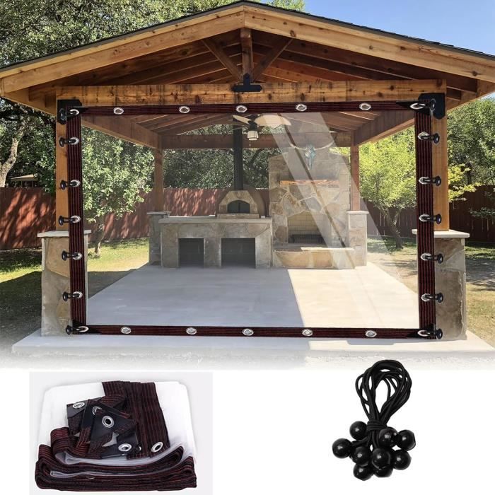 Bâche Transparente PVC 1,5x2 M - Imperméable Et Résistante - Œillets Tous Les 30 Cm - 420 G/m² - Avec Corde De 5 M