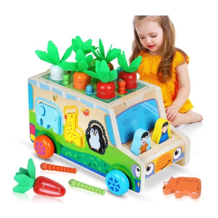 Jouets de 1 2 3 4 Ans Jouets en Bois Carrot Cart Plug-in Game de 3 Ans  Filles Garçons Enfants Jouets de 1 2 3 4 Ans Anniversaire - Cdiscount Jeux  - Jouets