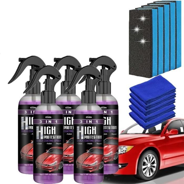 5Pcs High Protection 3 en 1 Voiture High Protection 3in1 SprayNano Spray Anti-Rayures Pour VoitureAnti Rayure Voiture Carrosserie