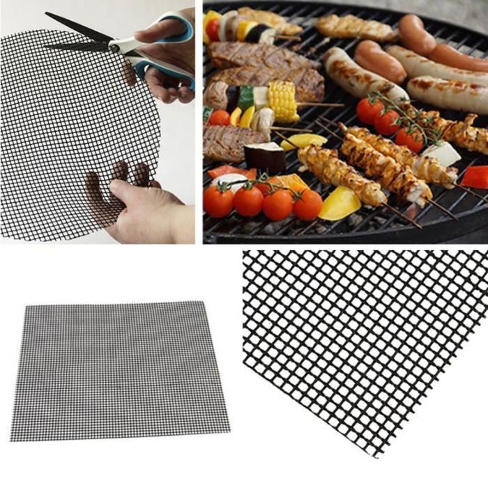 vicica tapis de grille de barbecue tapis de barbecue cuisson anti adhesif resistant a la chaleur ronde cdiscount jardin