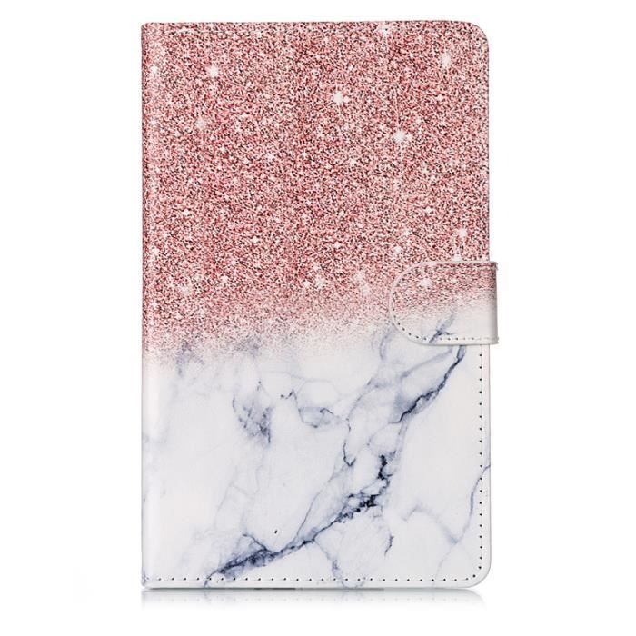 Housse Tablette Pour Samsung Galaxy Tab A 10 1 2019 Sm T510 T515 Etui Pink Blanc Marbre Pu Cuir Avec Rabat Pochette Flip Cover Prix Pas Cher Cdiscount