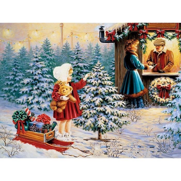 5D diamant Peinture de Noël Bonhomme de neige broderie bricolage Kit point  de croix Décor de Noël zo62 - Achat / Vente coffret de décoration -  Cdiscount