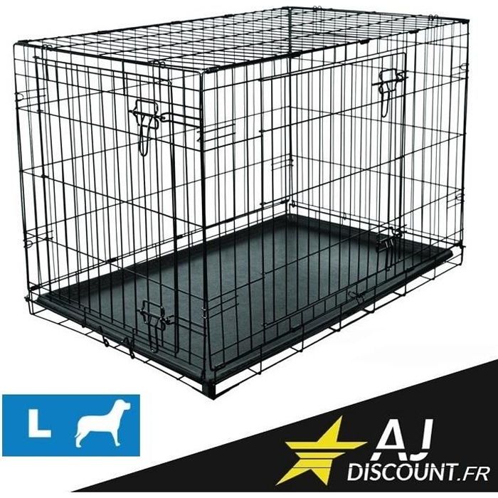 Caisse de transport - Taille L - 107x71x76 cm - Cage métallique pour chien  chat - Cdiscount Animalerie