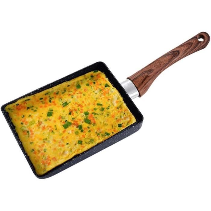 Padella Per Pancake Poêle à Omelette Japonaise Rectangulaire Jsleid - Anti-adhésive, Pour Induction Et Gaz, Avec Spatule Compatible Induction Gaz