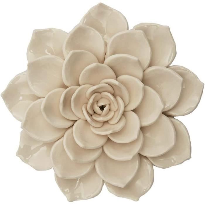 Décoration murale en métal 3D en forme de fleur décorative pour maison, hôtel, chambre à coucher, cuisine, art naturel (122 x 60 cm