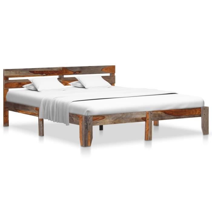 cadre de lit en bois massif 180x200 cm - pop - market - haut de gamme®unikiq®