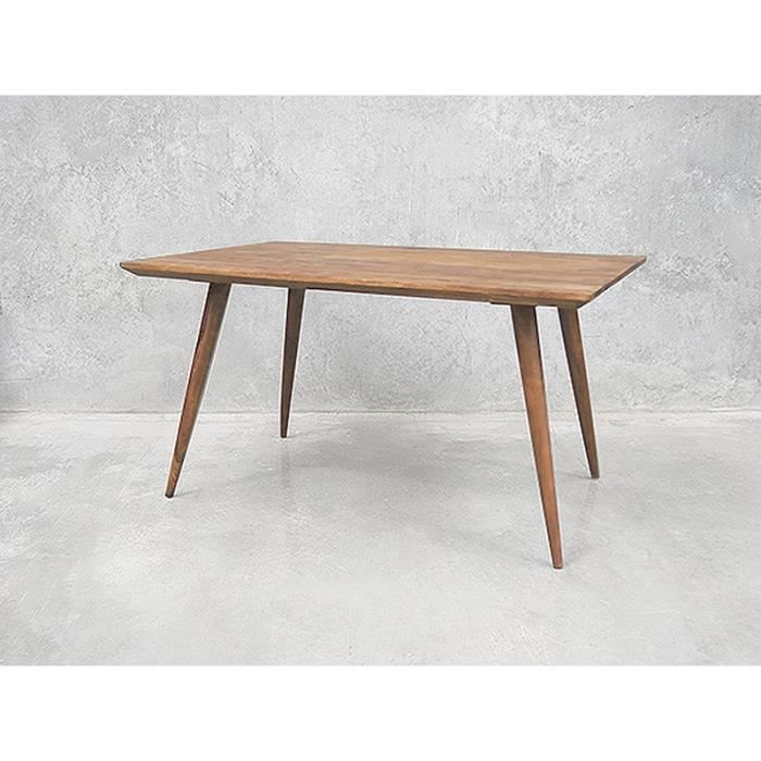 Table Scandinave Pieds Compas Rectangulaire Vintage White