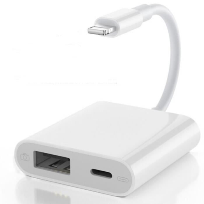 Adaptateur USB OTG pour iPhone iPad iOS13 Lightning vers USB 3.0 adaptateur  u-disk souris clavier convertisseur foud - White - JB414 - Cdiscount  Informatique