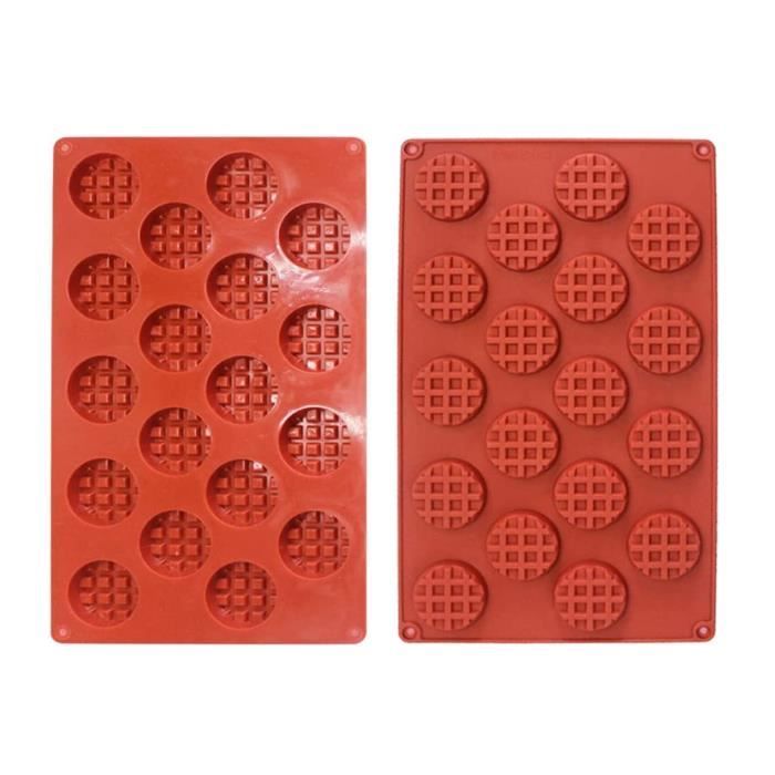Lot De 2 Moules à Gâteau Silicone Ronds + 10 Pipettes - Antiadhésifs Rouge