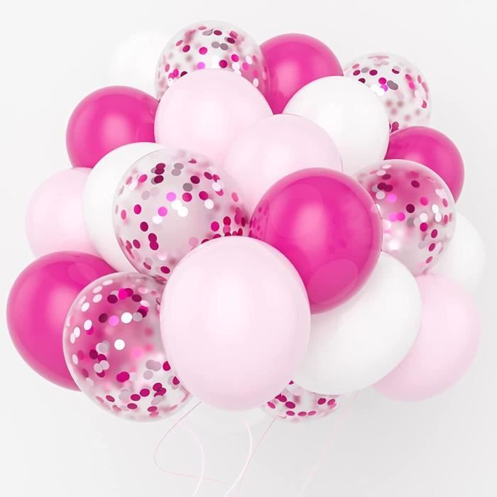 Ballons De Roses 60Pcs 12 Pouces Ballon De Confettis Rose Ballons