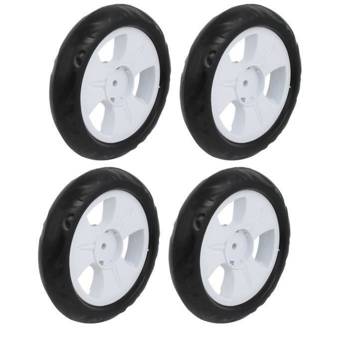 4pcs 140mm diam/ètre roue simple poulie plastique poussette roulant blanc rouleau 6x22mm