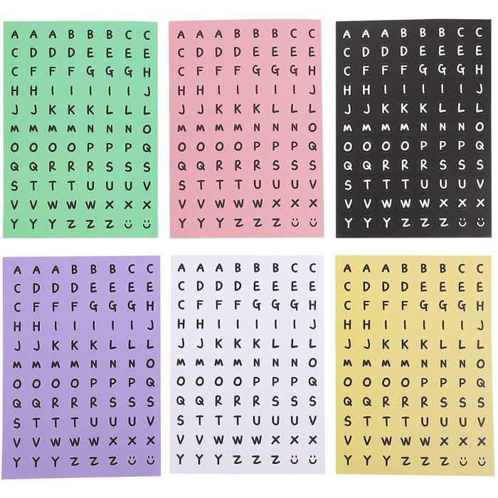 24 Feuille Alphabet Anglais Lettres Autocollant Adhésif ...