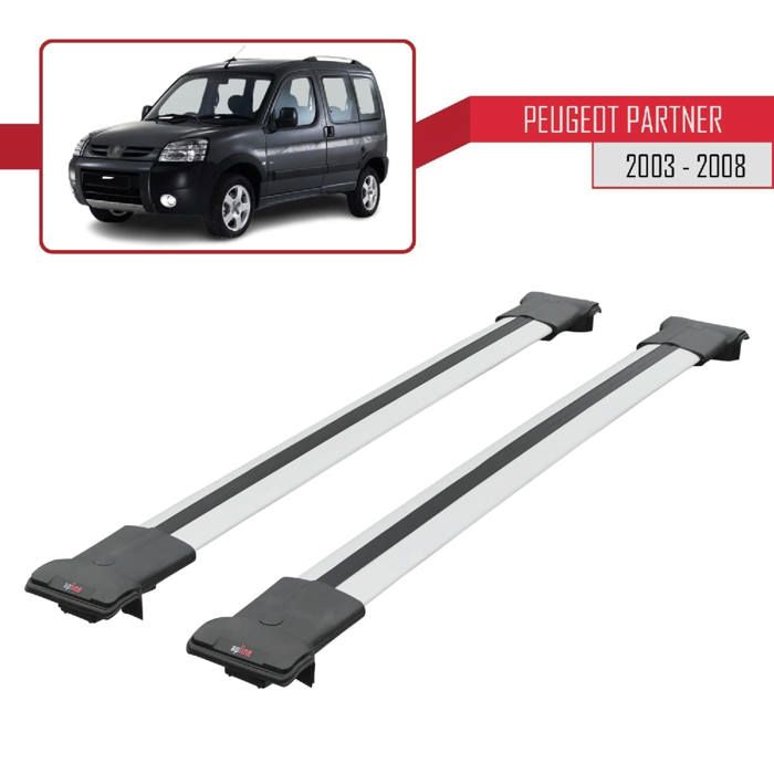 Pour Peugeot Partner 2003-2008 Barres de Toit Railing Porte-Bagages de voiture FLY Modèle GRIS
