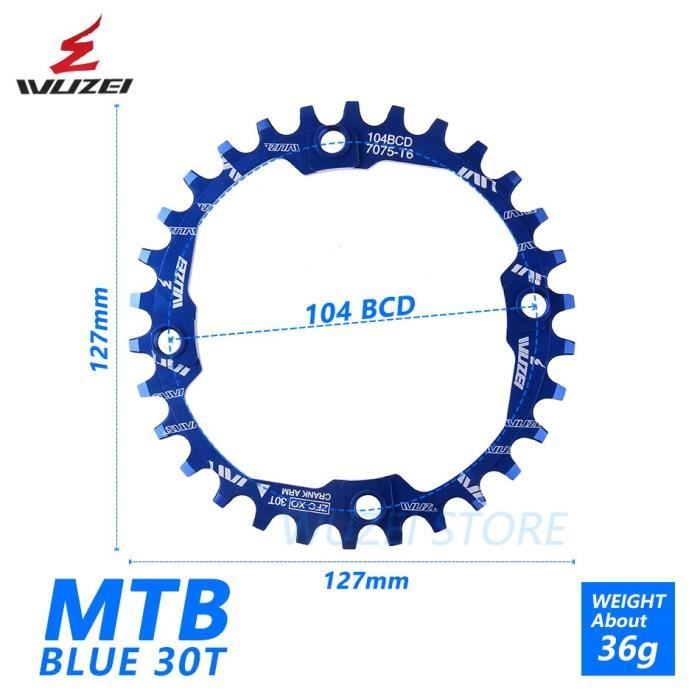 Plateau De Pédalier Bikes 104 BCD – Acier Molybdène – Pour VTT Et Vélo De Route – Dents Étroites/Larges