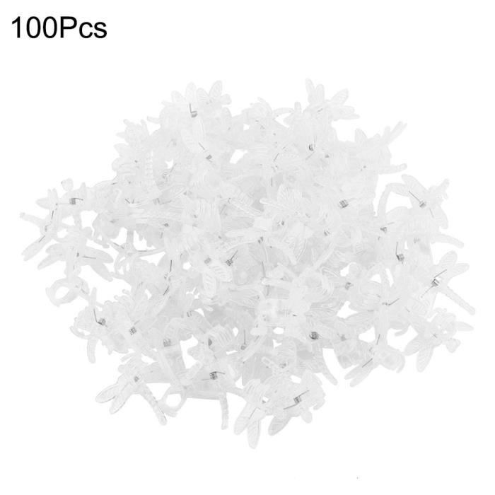 Lot De 100 Pinces à Orchidées En Plastique Vert - Supports Pour Plantes Grimpantes, 1,5 Cm