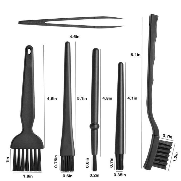 Kit Nettoyage PC SGERUFZ - 4 Brosses Antistatiques - Nettoyage Clavier, Carte Mère, Circuits - Nylon Durable