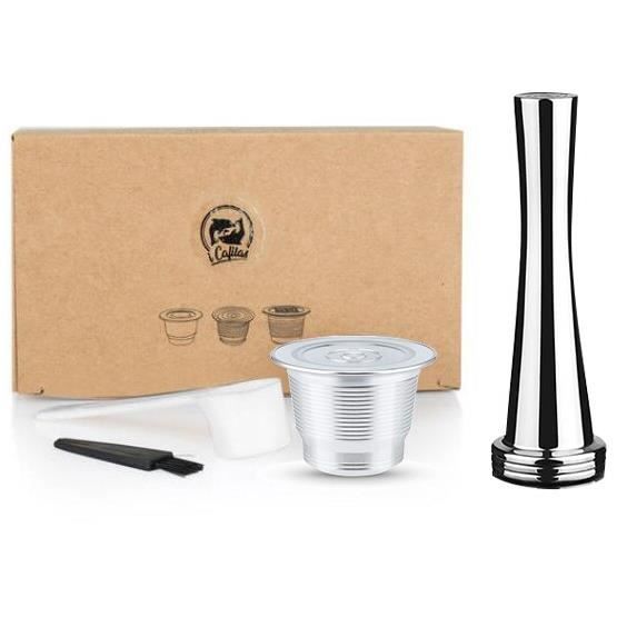 2 Capsules De Café Réutilisables En Inox Pour Nespresso + 5 Joints Silicone - Économique, écologique, Sans Plastique, Goût Préservé - 5