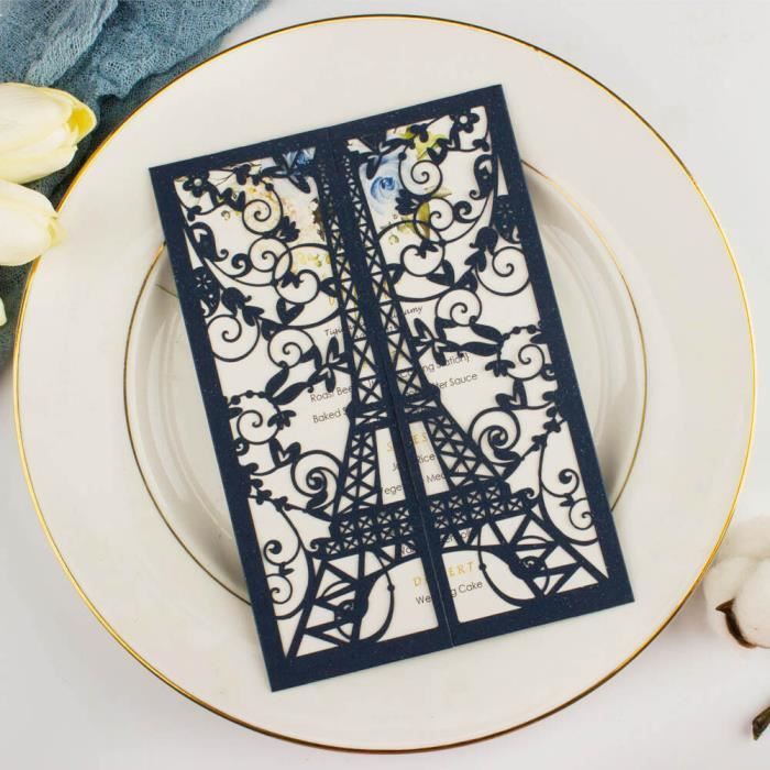 Enveloppe d'invitation découpée au Laser - Gold - 50pcs
