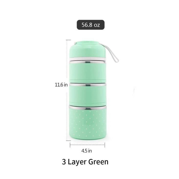 Boîte à Déjeuner Adulte 1900 Ml – 2 Compartiments + 2 Boîtes à Goûter – Anti-fuite, Lavable Au Lave-vaisselle Et Micro-ondes – Sans BPA – Bleu - 6