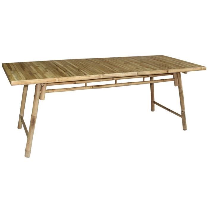 table basse rectangulaire en bambou dimension produit : l 200 x p 80 x h 75 cm bois clair
