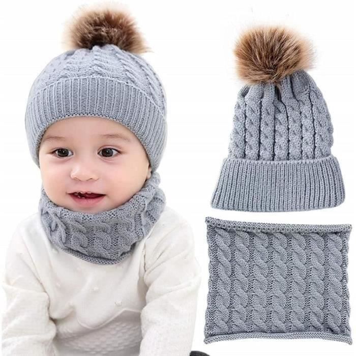 Chapeau tricoté pour hommes et enfants, cache-cou, écharpe, bonnet