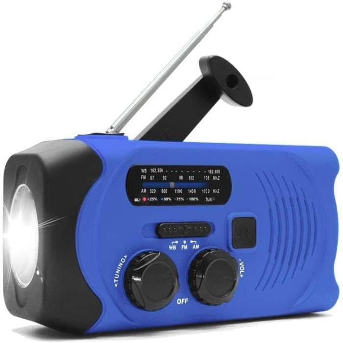 Fdit Radio solaire à manivelle Radio solaire Portable à manivelle
