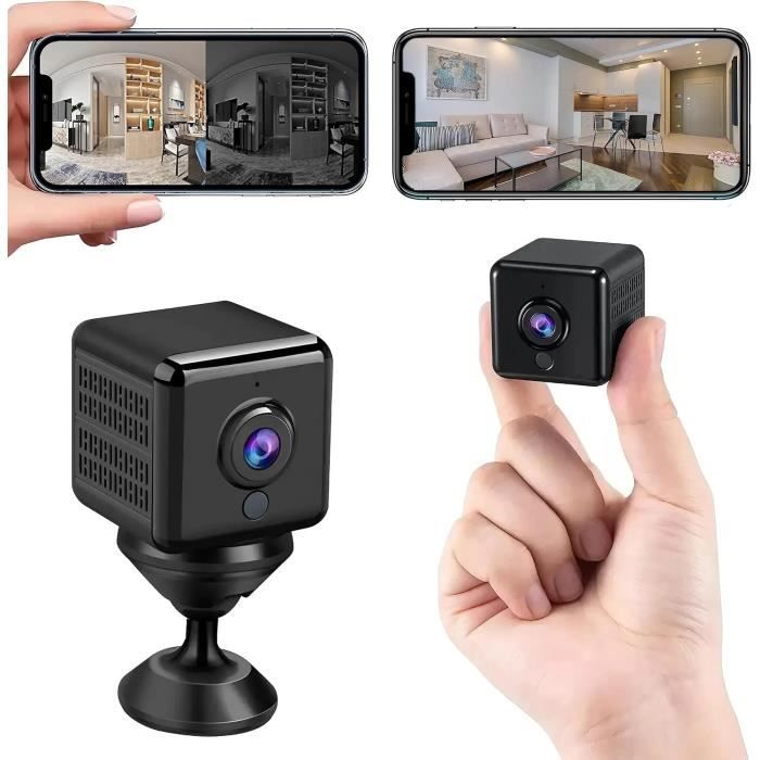 Mini Caméra Espion WiFi 4K - Double Bande 2,4/5 GHz, Détection Mouvement AI, Vision Nocturne, Batterie Longue - 4x4cm