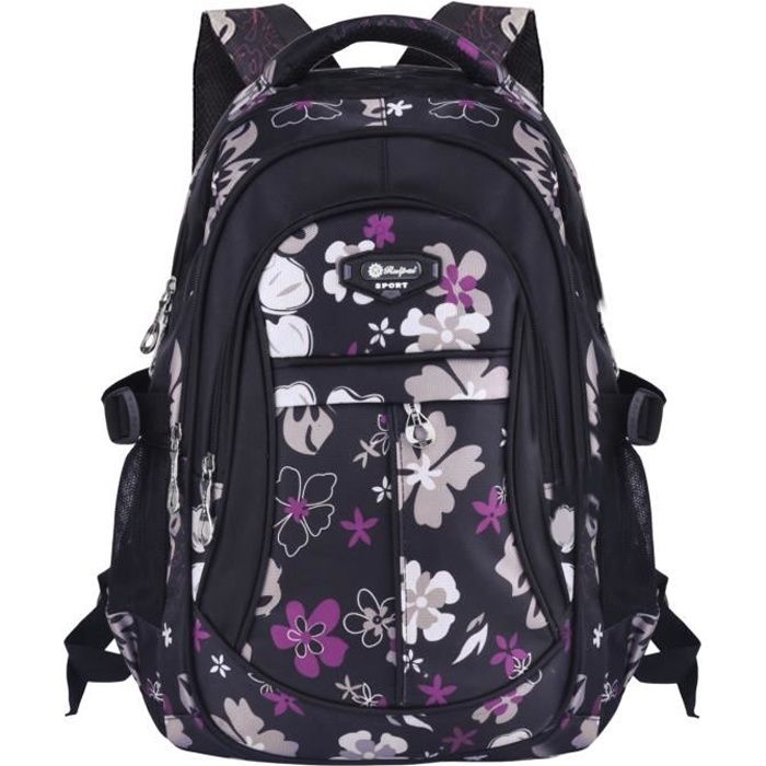 coofit sac a dos/cartable scolaire fille garçon violet noir