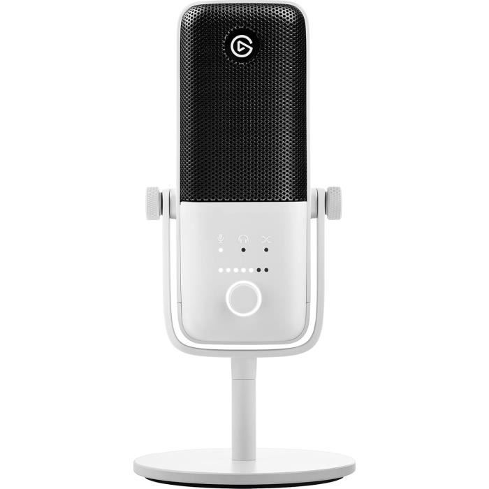 Micro à condensateur USB - Elgato - Wave:3 - Blanc - Streaming - Podcasts - Gaming