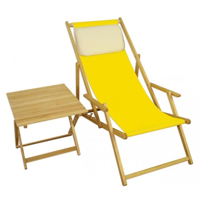 chaise longue - erst-holz - 10-302ntkh - bois naturel - jaune - pliant