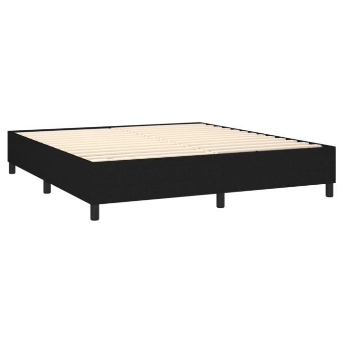 Sommier à ressorts de lit Noir - FAFEICY - 160x200 cm - Tissu FA001