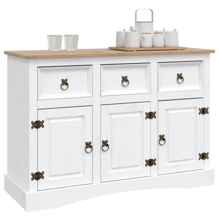 Buffet Corona gris 112x43x78 bois massif pin mexicain Buffet Corona gris 112x43x78 bois massif pin mexicain