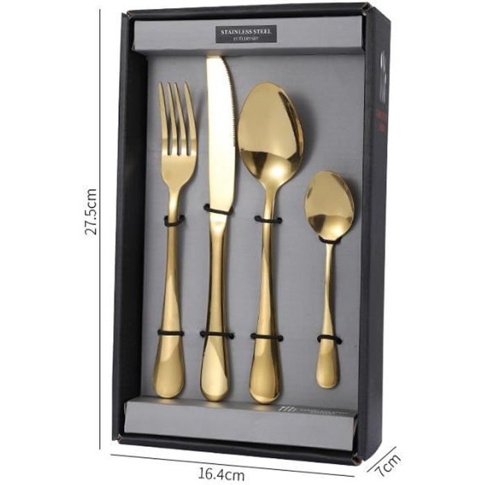 Set De Couverts En Inox 30 Pièces Pour 6 Personnes - Couteau, Fourchette, Cuillère - Lave-vaisselle - Poli Miroir