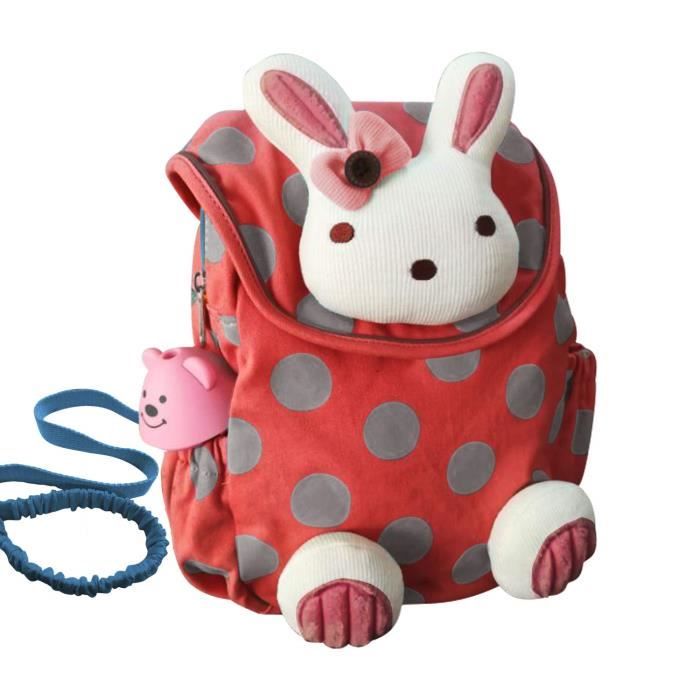 Sac à dos maternelle personnalisé - Lapine bleue à pois roses