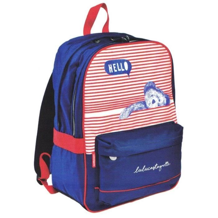 Sac à dos Lulu Castagnette Hello 45 CM - 2 compartiments - Bleu - Enfant - Mixte - Multisport