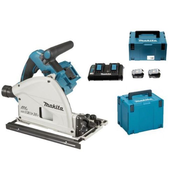 Scie plongeante 36V + 2 batteries 5 Ah + chargeur en coffret MAKPAC MAKITA DSP600PT2J