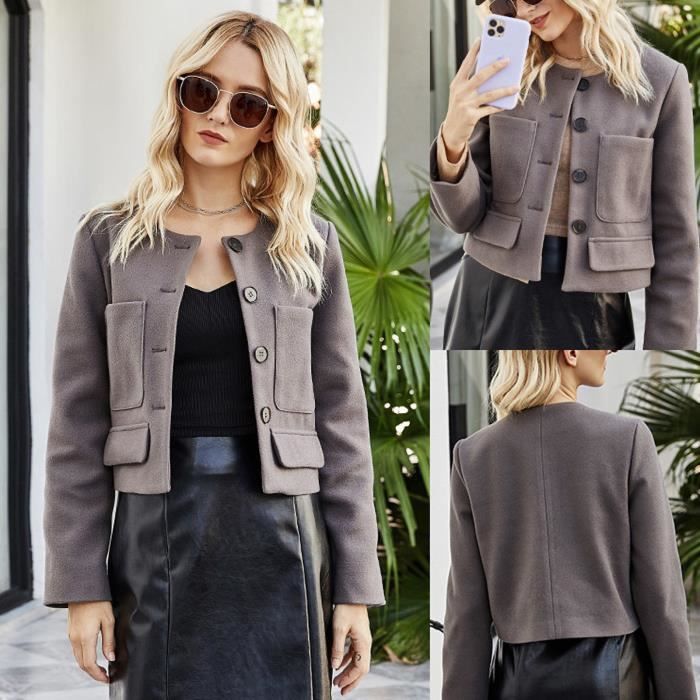 Veste col rond clearance femme