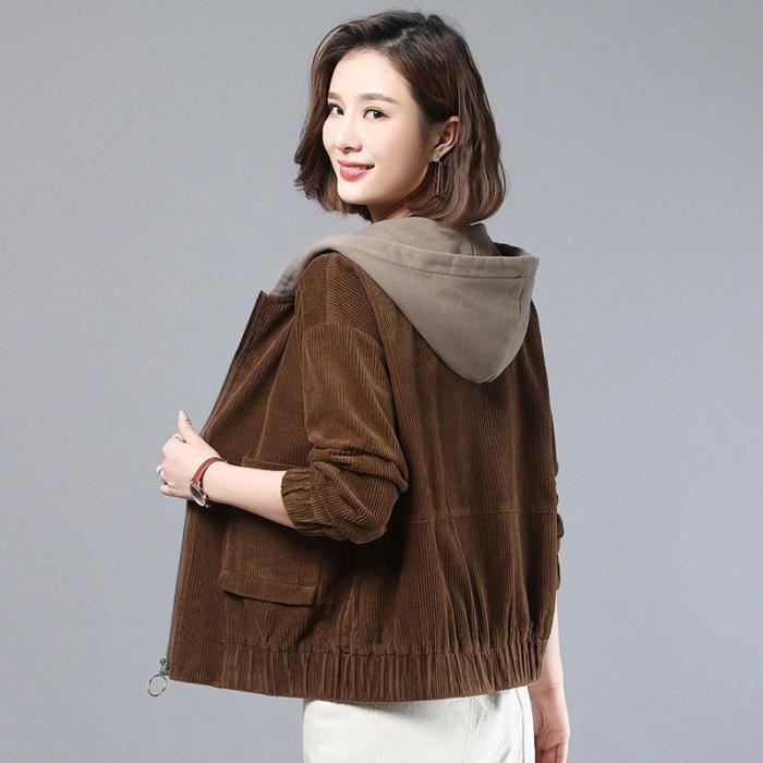 Veste capuche velours femme best sale