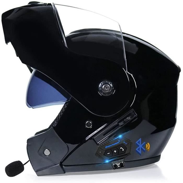 Casque Moto Intégral Bluetooth - Légère 1500g - Double Visière - Anti-buée - Normes DOT/ECE - Taille M à XXL