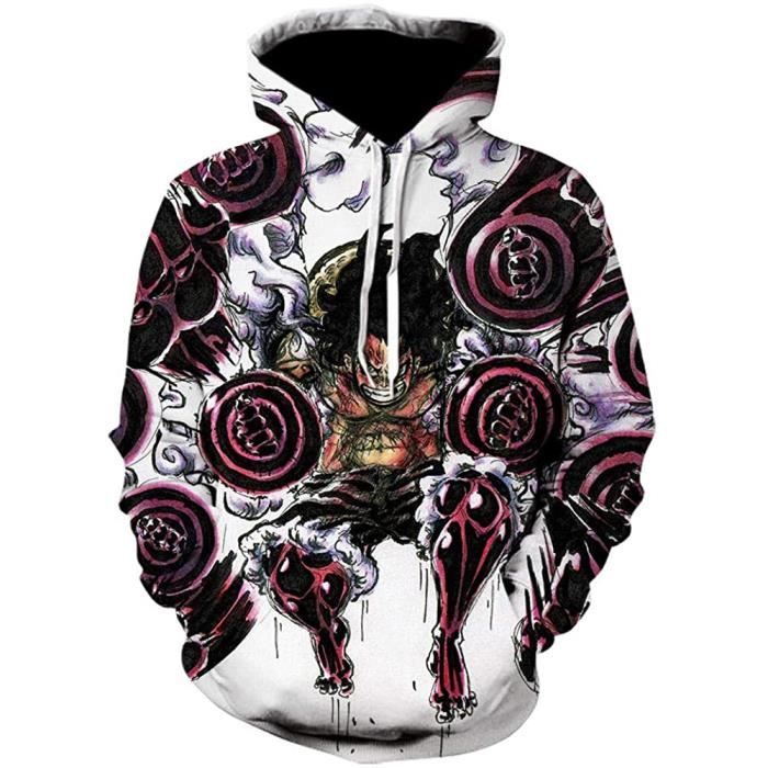 Sweat-shirt,Costume une pièce Anime Luffy Nika Gear 5,pull-over imprimé