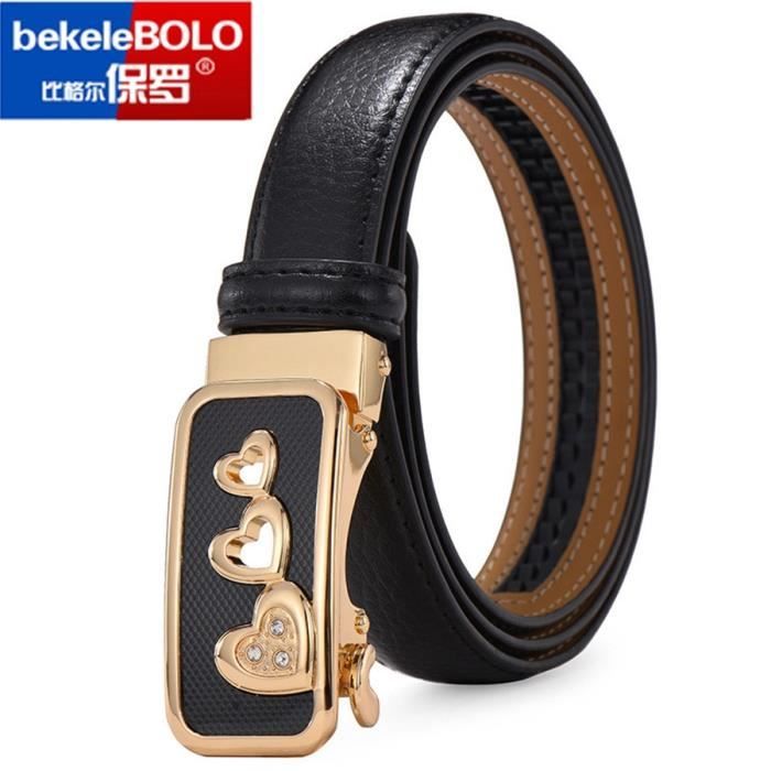 Ceinture en cuir noire à strass : accessoire femme large clouté